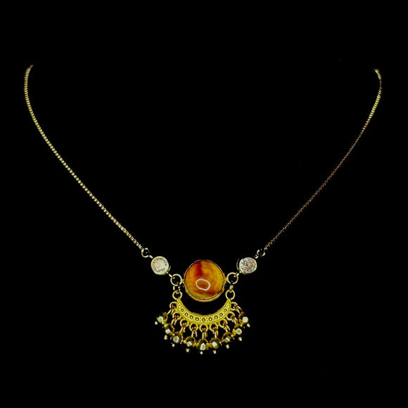 Golden Hematite 1 Charm Necklace