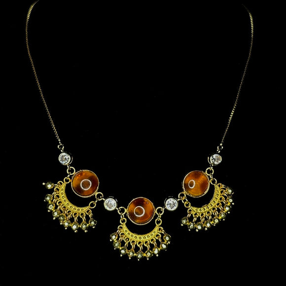 Golden Hematite 3 Charm Necklace